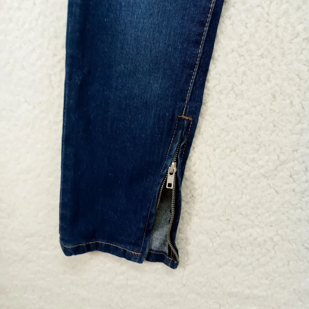 Fashion Nova Men‎ Jeans 30x32 Zip Ankles Straight Dark Demin Cotton Blend
